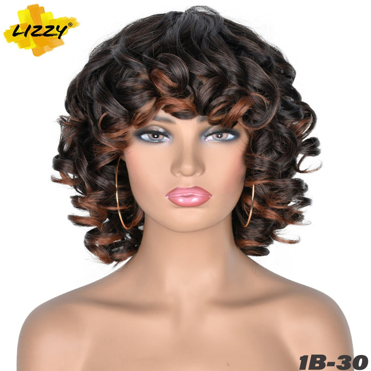 Short Synthetic Fluffy Shoulder Length Wigs