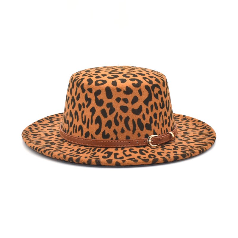 Leopard Print Wide Brim Fedora