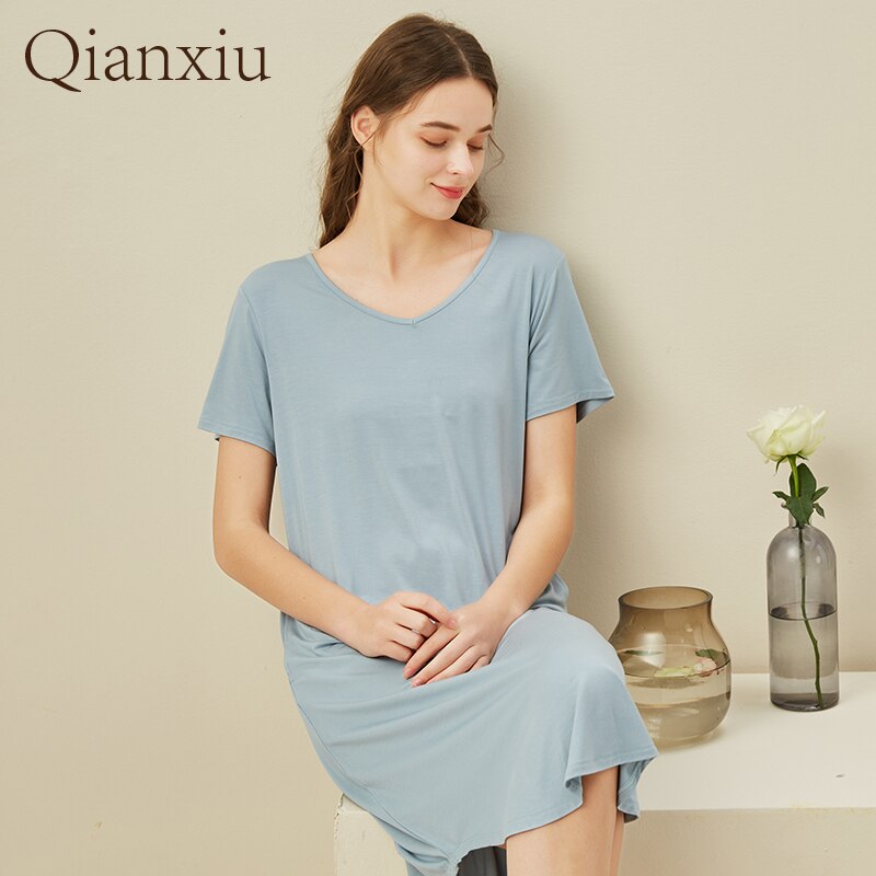 Baboo Fiber Round Collar Nightdress