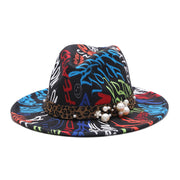 Leopard Print Wool Felt Fedora Hats