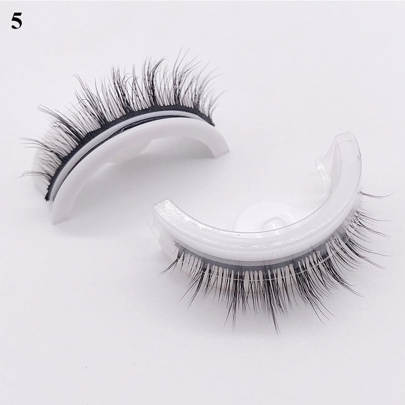 1pair Self-adhesive False Eyelashes Glue Free 3d Strip