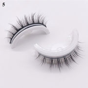 1pair Self-adhesive False Eyelashes Glue Free 3d Strip