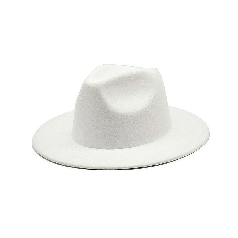 Unisex Solid Color Big Brim Fedoras