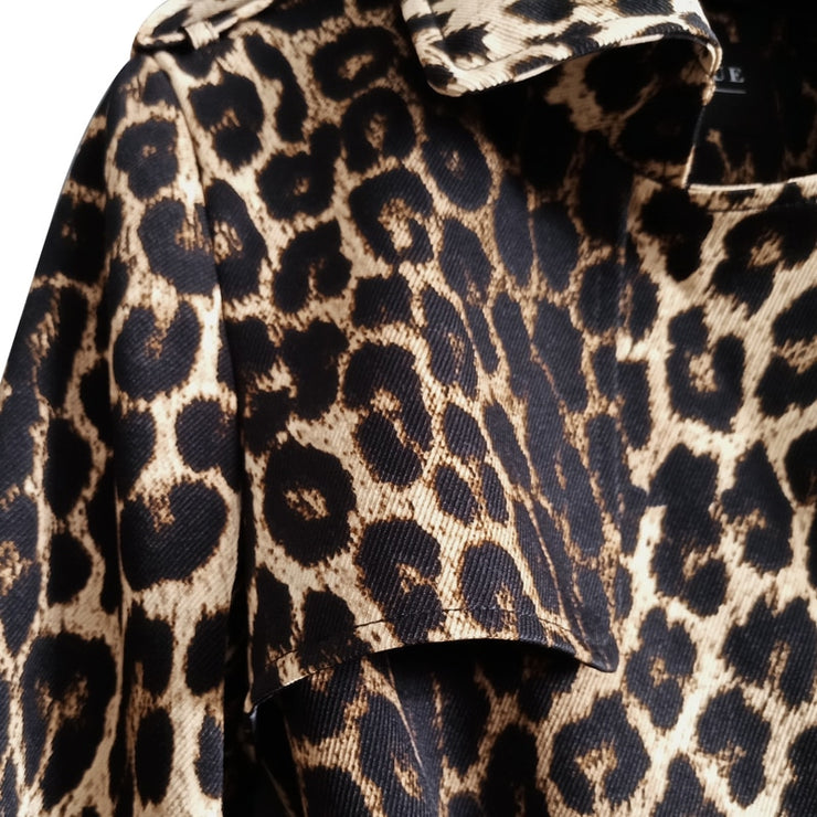 Leopard Print Trench Coat