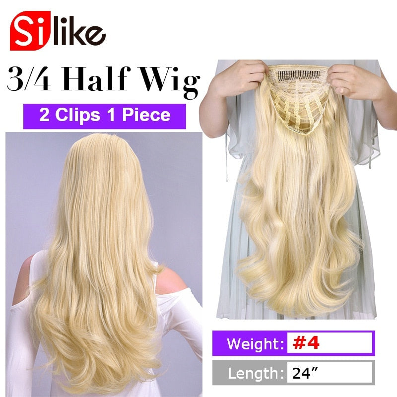 Long Synthetic Half Clips Extension Wigs