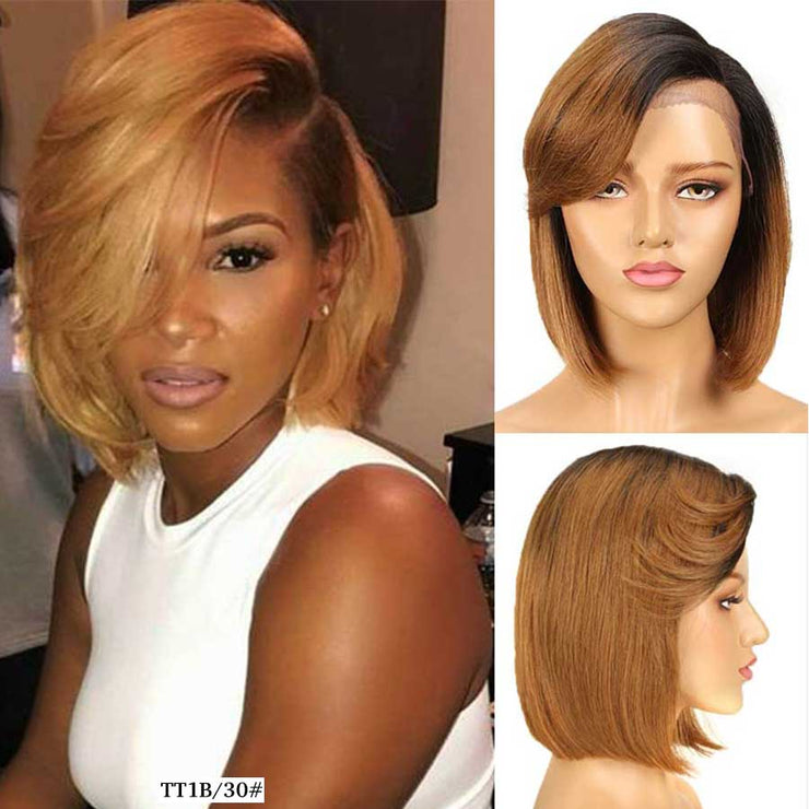 Short Bob Cut Lace Front Human Hair Wigs