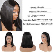 Straight Bob Lace Front Human Hair Wigs