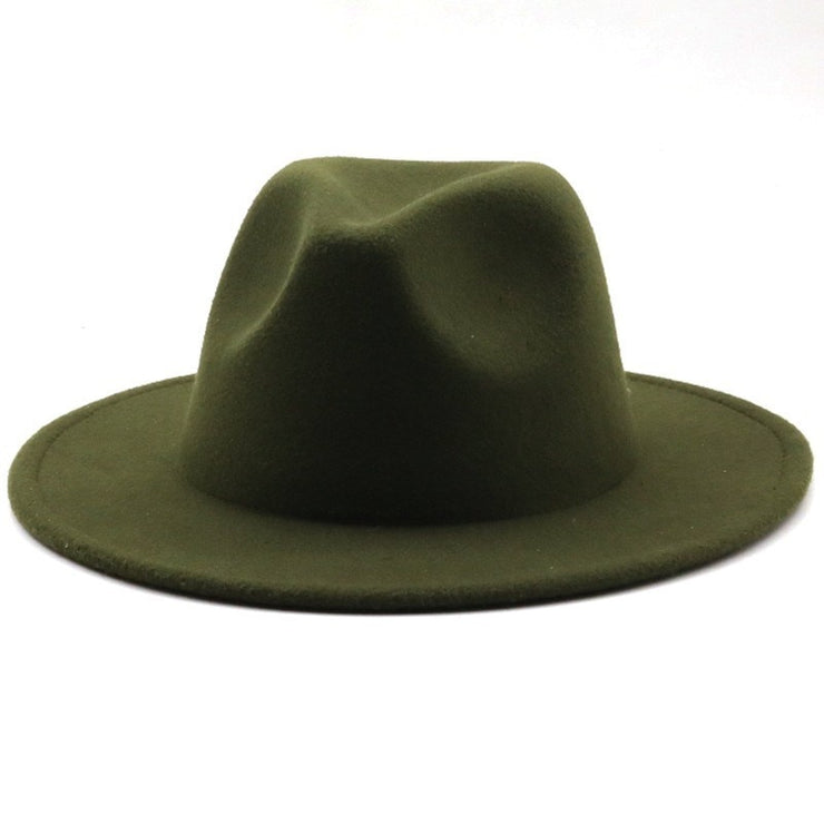 Unisex Child Solid Color Wool Classic Fedoras