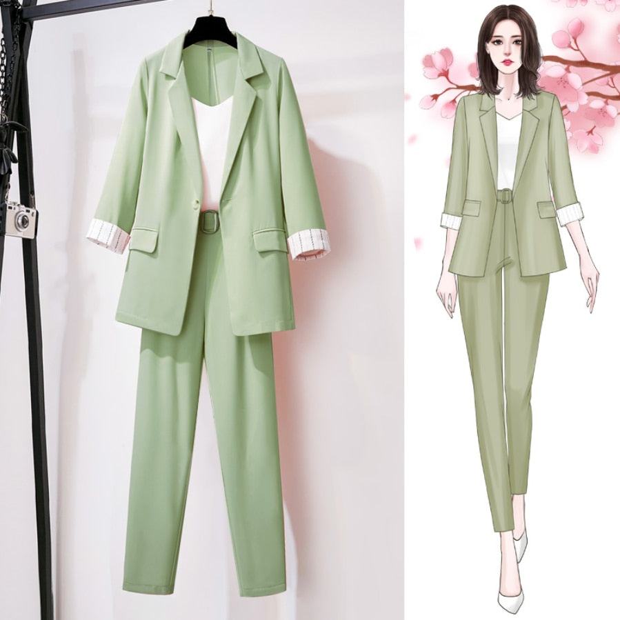 2pc Lady Blazer Jacket and Long Pants