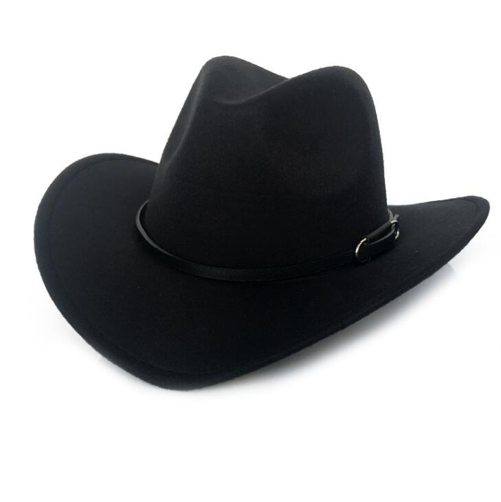 Unisex Large Wave Brim Cowboy Fedoras