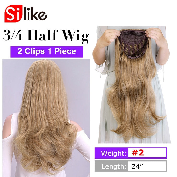 Long Synthetic Half Clips Extension Wigs