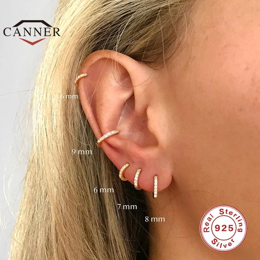 CANNER Real Sterling Silver Hoop Earrings