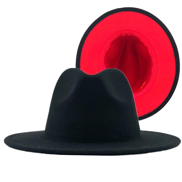 Wide Brim Unisex Patchwork Wool Felt Fedora