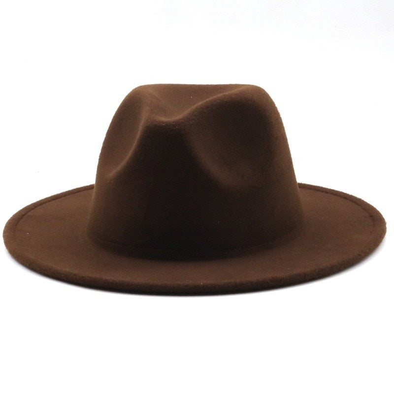 Unisex Child Solid Color Wool Classic Fedoras