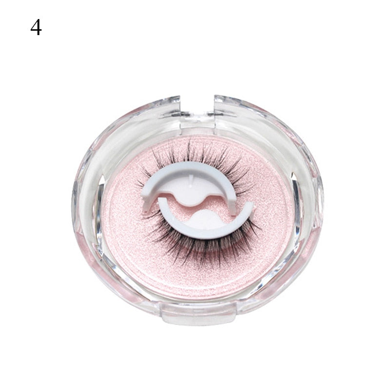 1pair Self-adhesive False Eyelashes Glue Free 3d Strip