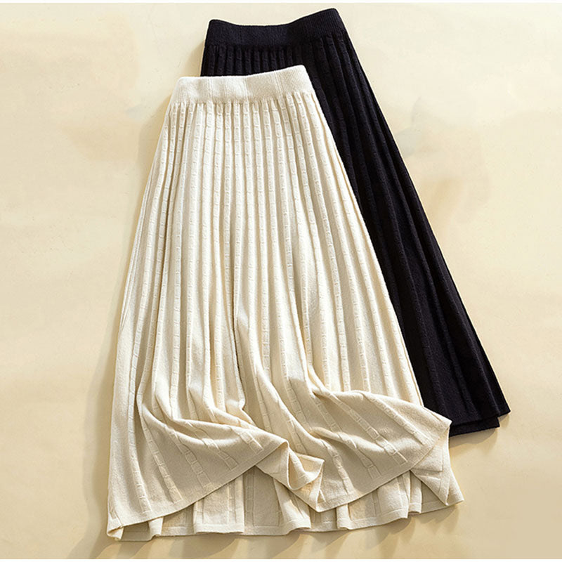 Jacquard Knitting Pleated Skirt