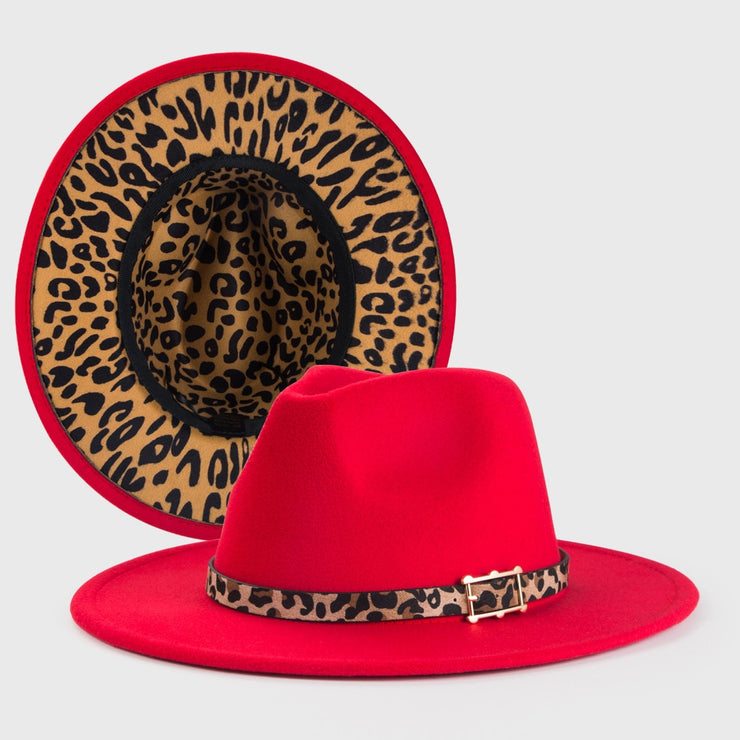 Four Seasons Unisex Inner Leopard Fedoras