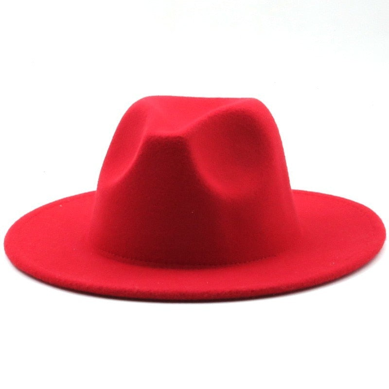 Unisex Child Solid Color Wool Classic Fedoras