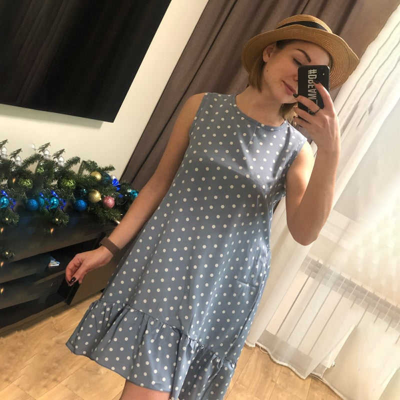 Polka Dot Mini Sundress Dress