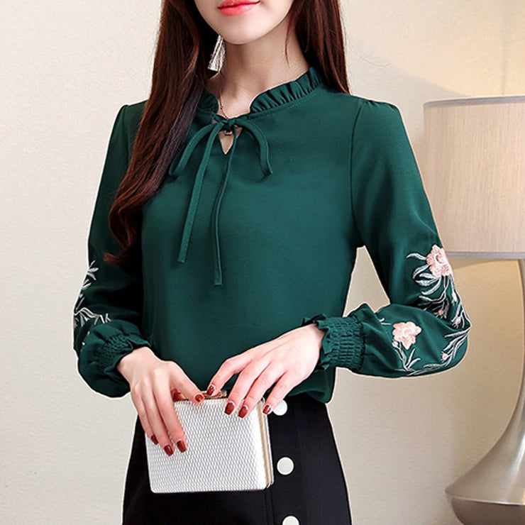 Floral Embroidery Blouse