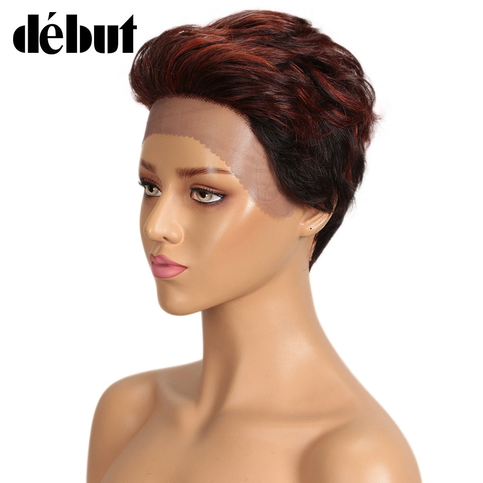 Short Brazilian Lace Front Human Hair Wigs