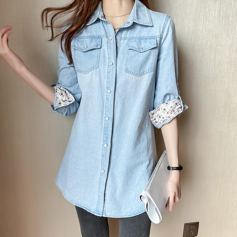 Long Sleeve Casual Boyfriend Shirt