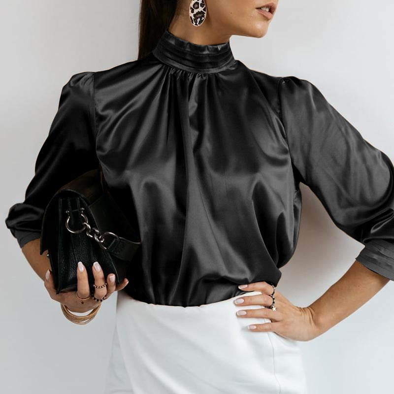 Silk Lantern Sleeve Blouses