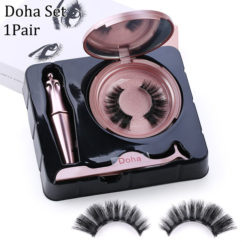 3D Mink Lashes Magnetic Liquid Eyeliner & Tweezer Set