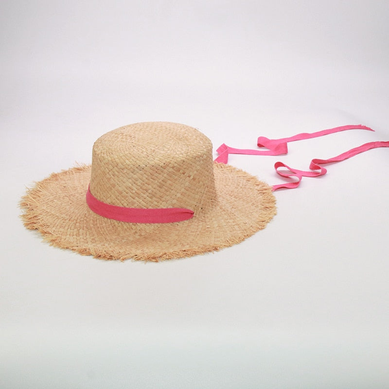 Women & Kids Ribbon Girl Summer Beach Hats