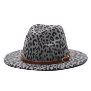 Leopard Print Wool Felt Fedora Hats