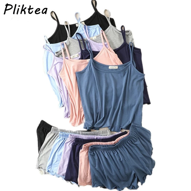 2pc Shorts Sets Soft Pajamas