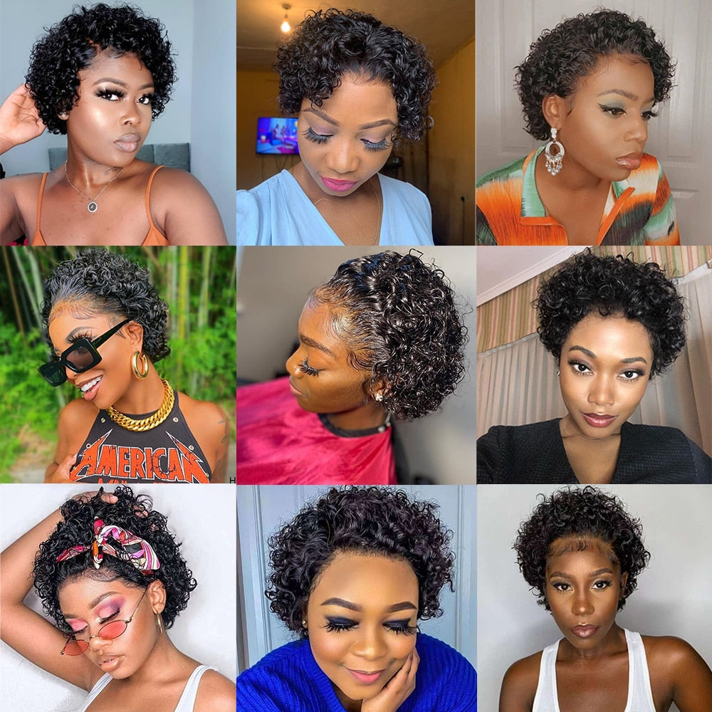 Brazilian Short Curly Human Hair Wigs