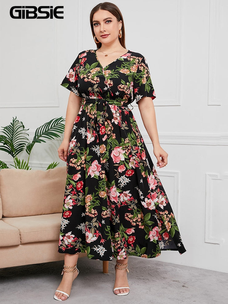 GIBSIE Floral Print  Maxi Dresses