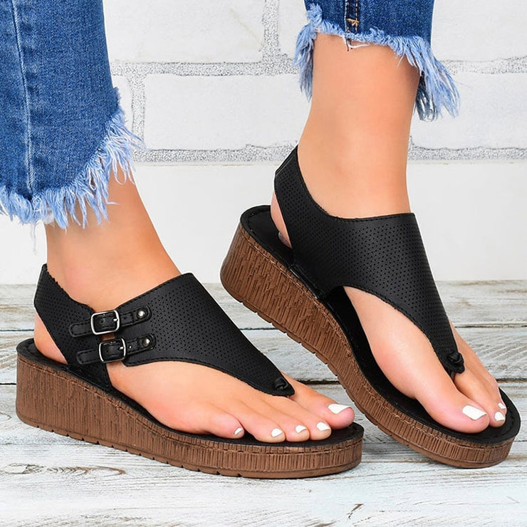 Two Buckle Platform Sandals