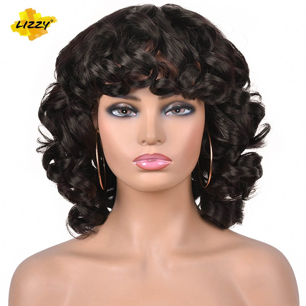 Short Synthetic Fluffy Shoulder Length Wigs