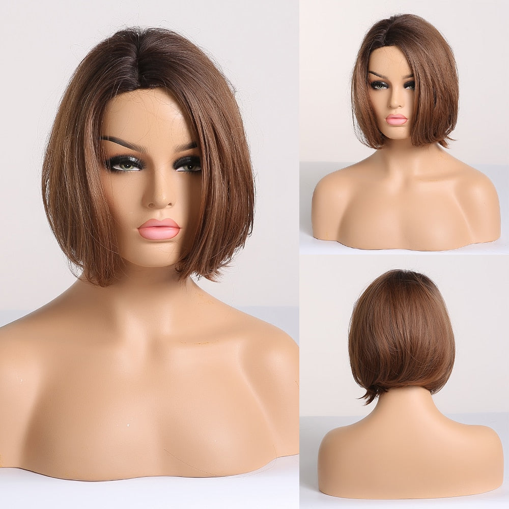 GEMMA Synthetic Wigs with Side Bangs Pixie Cut