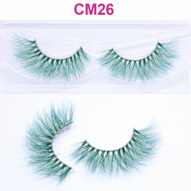 3D 5D Real Mink Strip Fake Colored Eyelashes