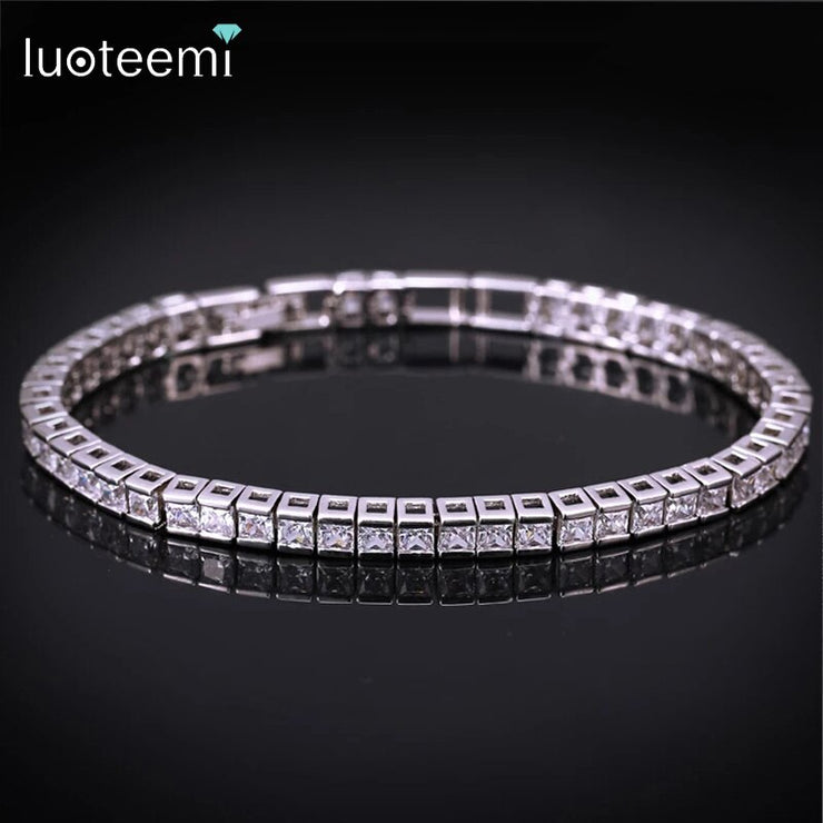 LUOTEEMI Shinning Tennis Bangle Bracelet