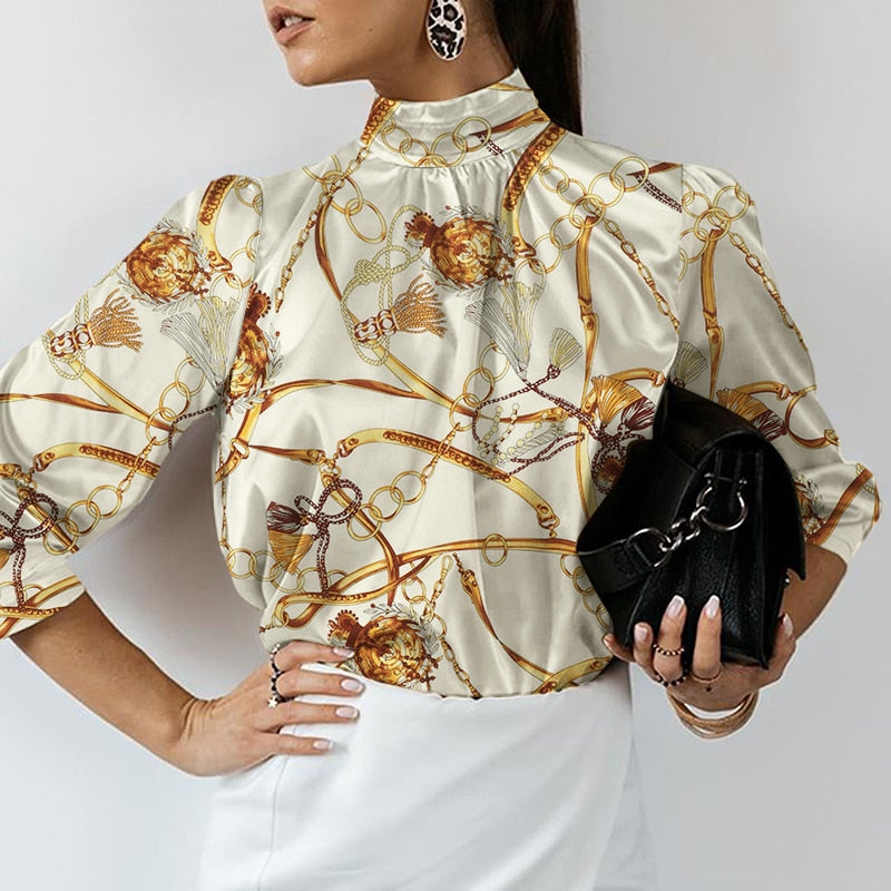 Silk Lantern Sleeve Blouses