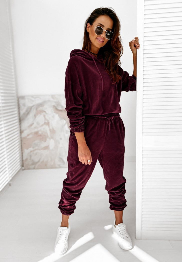 Velour Two Piece Tracksuit