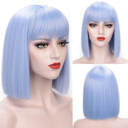 Synthetic Shoulder Length Bob Wig with Bangs