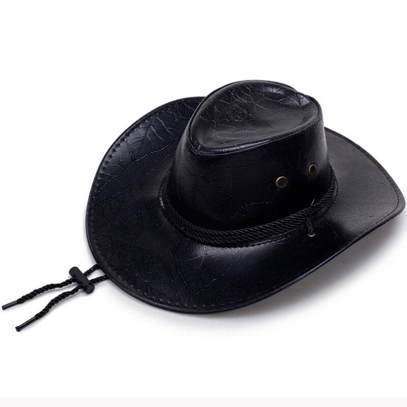 Unisex Leather Western Fedoras