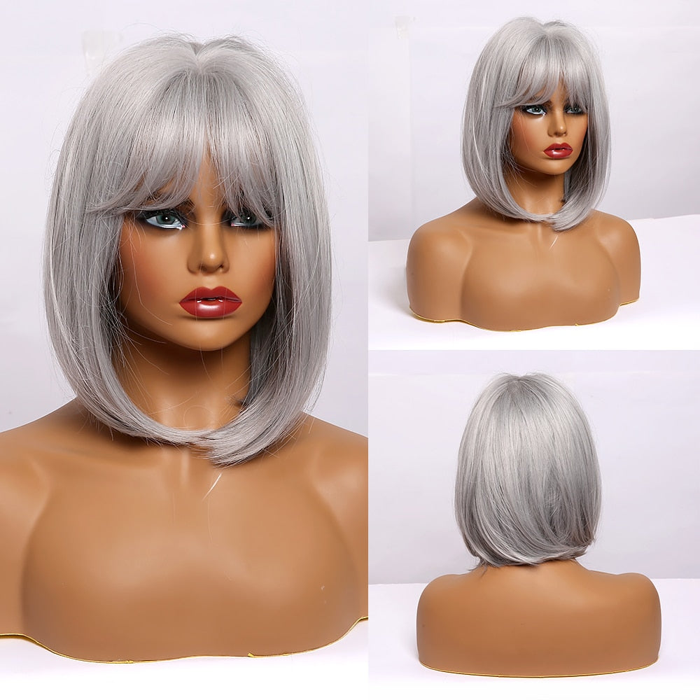 GEMMA Synthetic Wigs with Side Bangs Pixie Cut