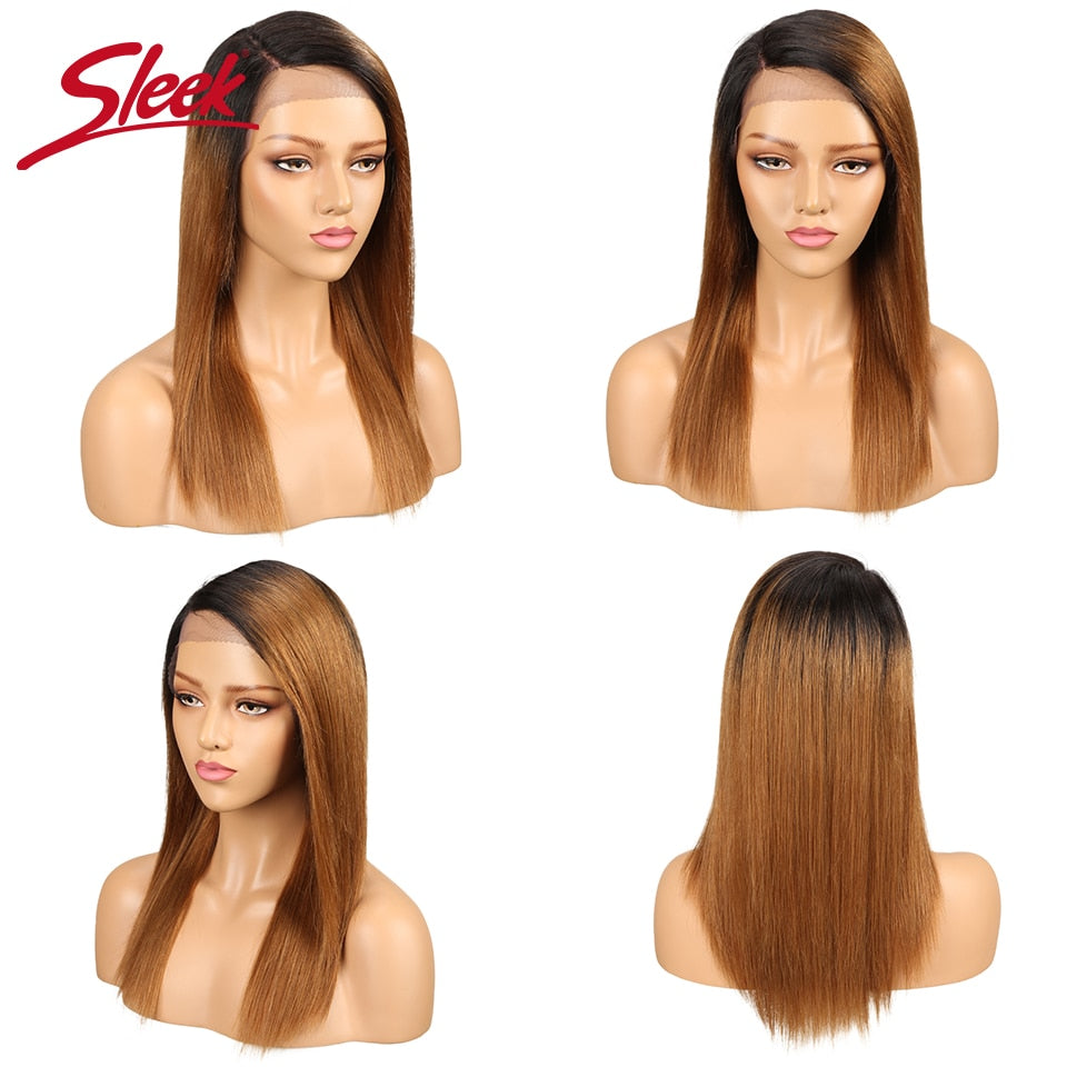 Sleek Color Lace Front Human Hair Wigs