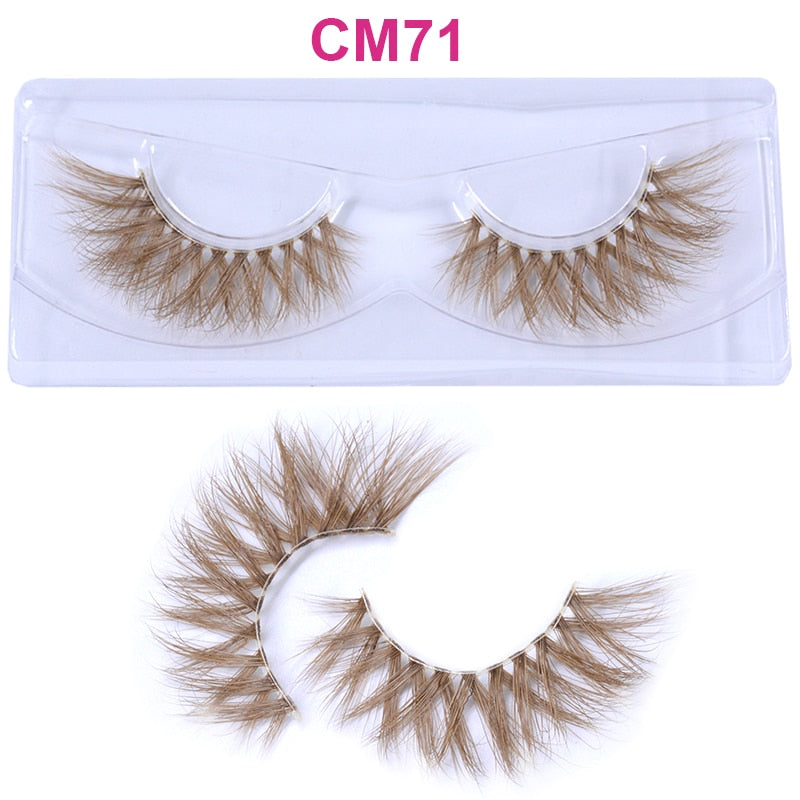 3D 5D Real Mink Strip Fake Colored Eyelashes