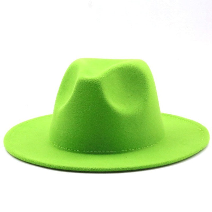 Unisex Child Solid Color Wool Classic Fedoras