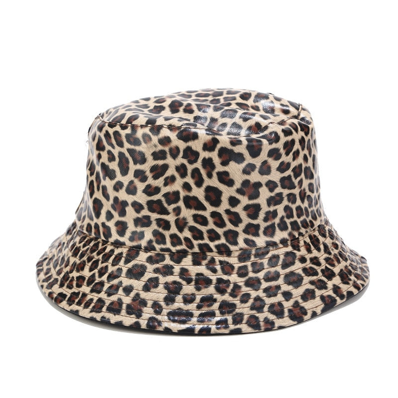 Waterproof Faux Leather Bucket Hats