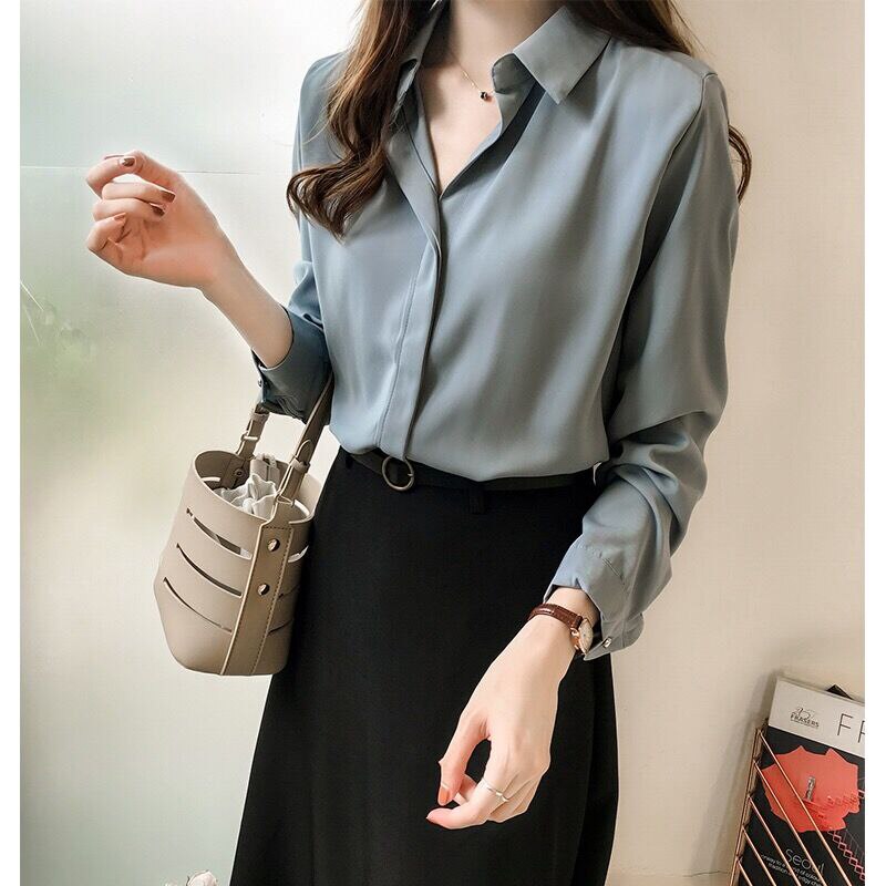 OL  Simple Long Sleeve Blouse