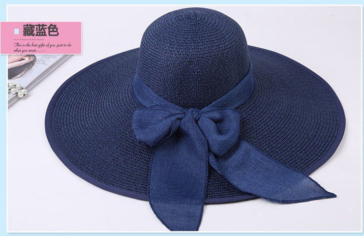 Foldable Big Bow Sun Hat