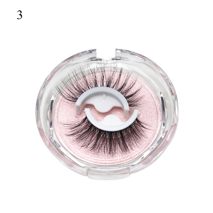 1pair Self-adhesive False Eyelashes Glue Free 3d Strip